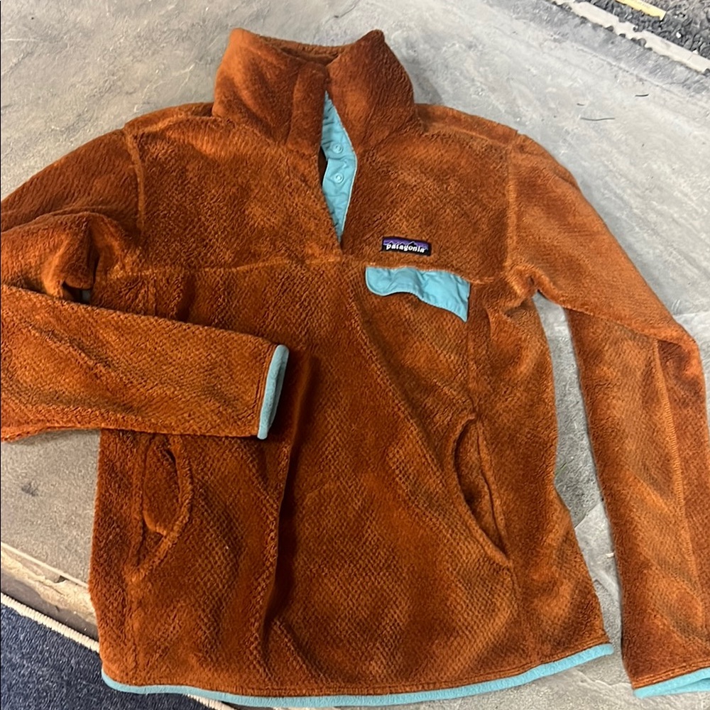 Patagonia Orange Fleece Pullover